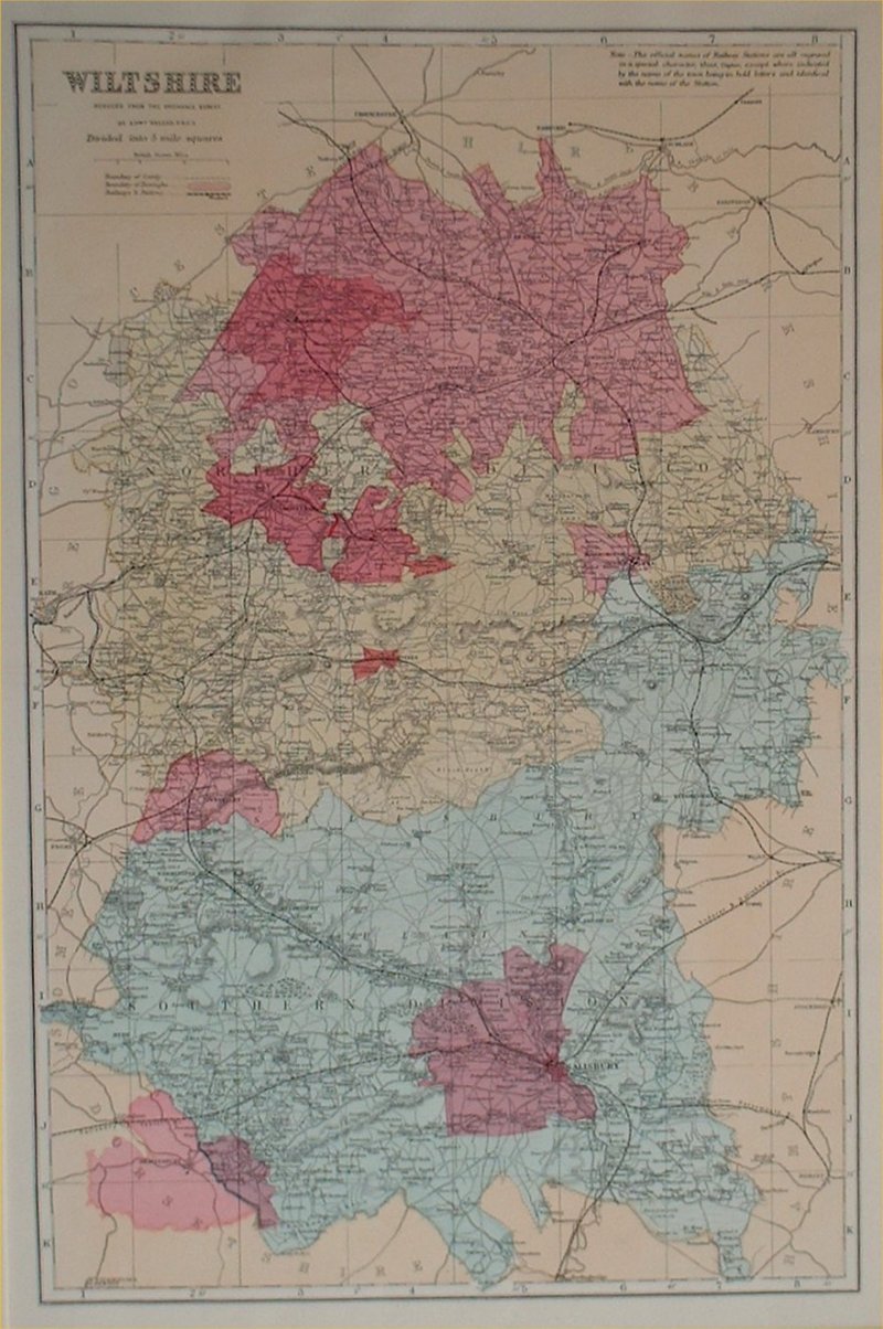 Map of Wiltshire - Benjamin Rees Davies